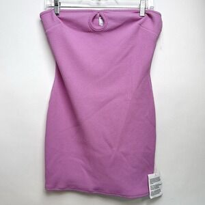 ASOS‎ Pink / Purple Sleeveless Sz 8 Textured Pull On Keyhole Fitted Dress NWT